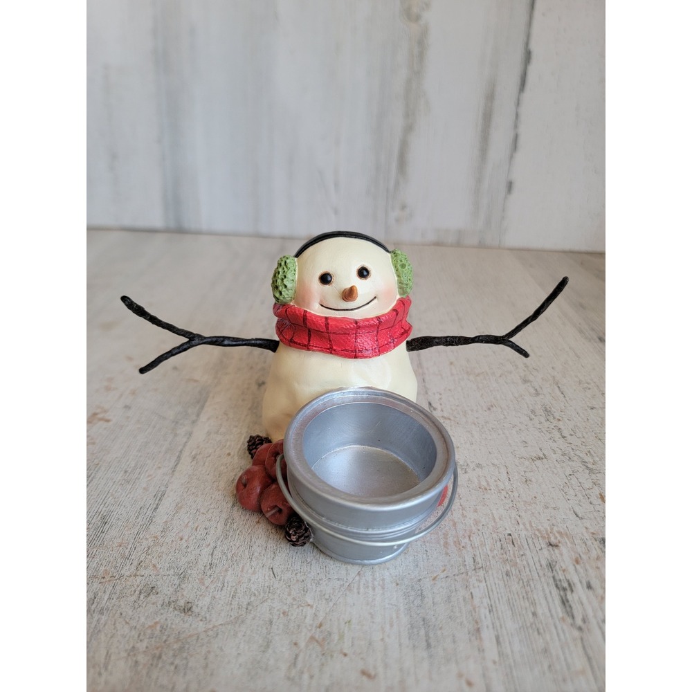 Hallmark Murphy snowman tealight Xmas bucket figure decor home apple